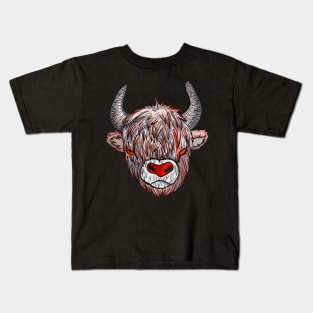 Scary ox cow Chinese zodiac Kids T-Shirt